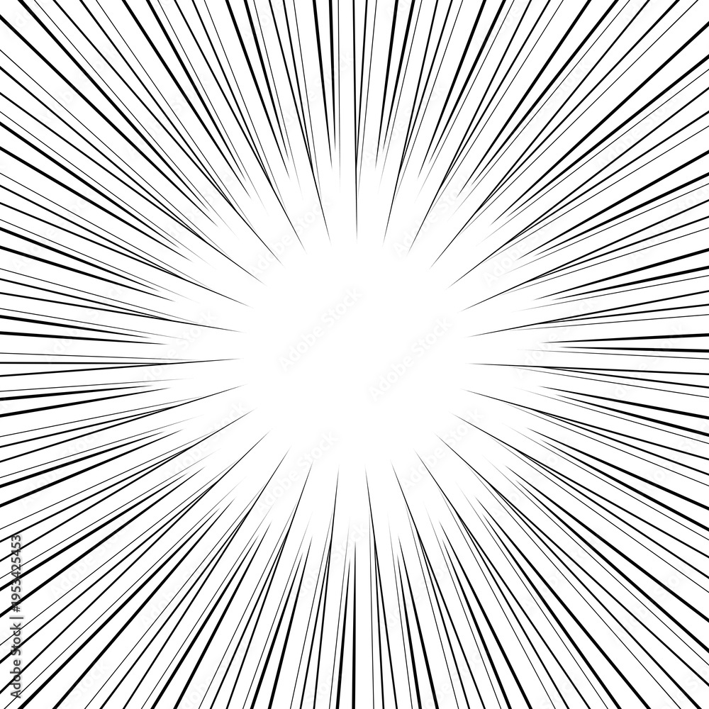 Obraz premium sunburst explosion with radiant light beams spreading outward from a glowing center. This high-energy visual captures the essence of power, impact, speed, and illumination, making it ideal for themes 