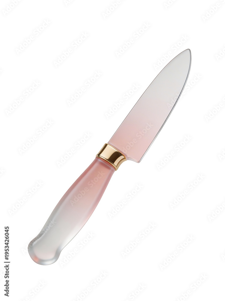 Fototapeta premium [Transparent Background PNG]Pink and White Gradient Handle Kitchen Knife
