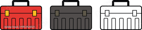vector illustration of red toolbox