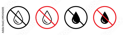 No Water drop sign in flat style. Basic vector symbol illustration
