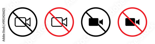 No video recording sign in flat style. Basic vector symbol illustration