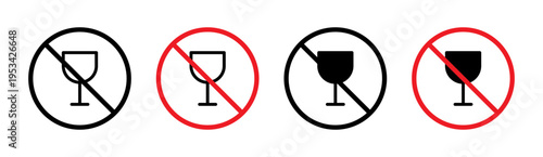 No wine sign in flat style. Basic vector symbol illustration