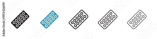 Oral contraception icon in flat style. Basic vector symbol illustration