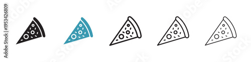 Pizza icon in flat style. Basic vector symbol illustration