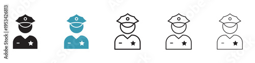 Police icon in flat style. Basic vector symbol illustration