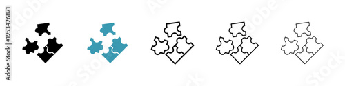 Puzzle icon in flat style. Basic vector symbol illustration