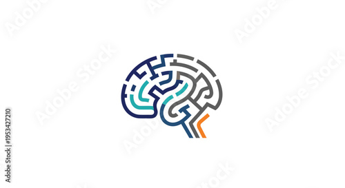 Abstract Brain Maze Logo Icon - Concept of Mind, Logic, and Intelligence