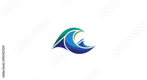 Abstract Blue Green Wave Logo Design