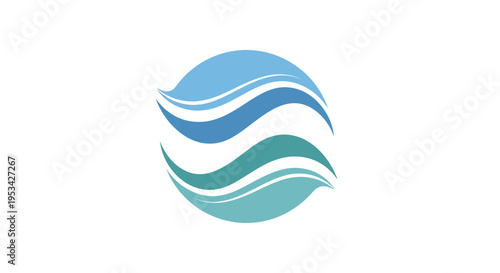 Abstract Blue Green Swirls Circle Logo