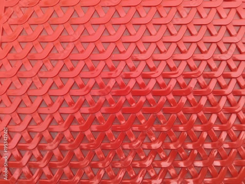 Vibrant Red Geometric Interlocking Pattern Background