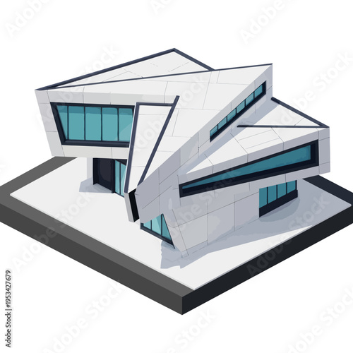 Modern 3D Architectural Building Model Design.