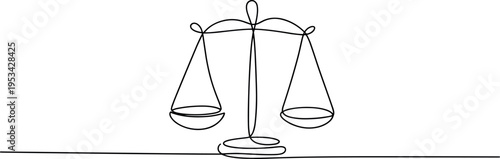 Justice and balance vector illustration with classic scales of law design