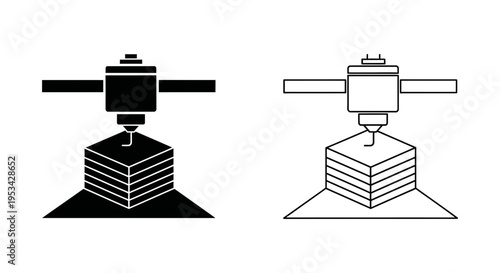 A 3D printer in action, fabricating an object layer by layer on a base platform.