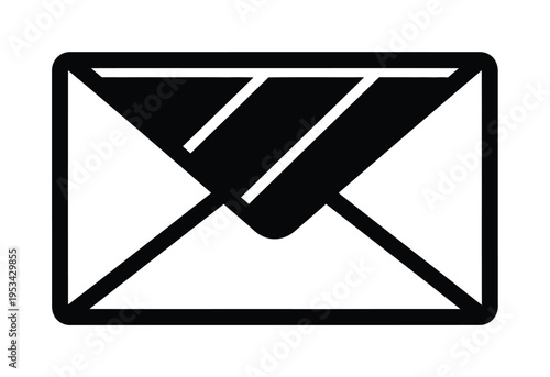 Vector of an envelope icon with overlapping flaps, symbolizing communication or messaging.