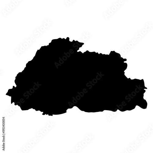 Bhutan Map Silhouette