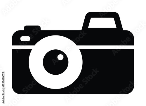 Vector of a classic camera with a large lens and viewfinder