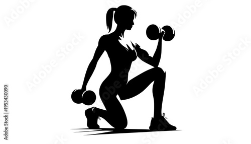 silhouette of a woman exercising