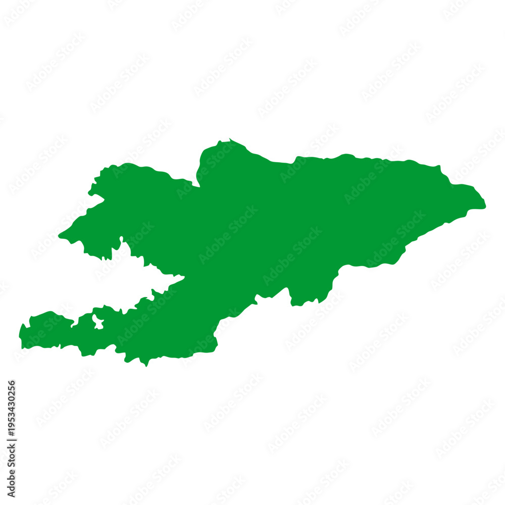 Obraz premium Kyrgyzstan Green Map Silhouette