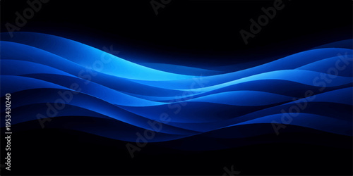 A futuristic digital wallpaper design featuring flowing blue waves and dark fractal lines that create a motion of energy and light against an abstract black texture backdrop
