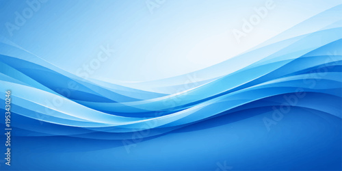 An artistic abstract blue wave background featuring a dynamic flow of soft light curves and vector line patterns for a modern business wallpaper design