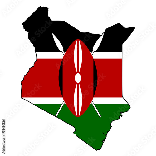 Kenya Map Flag