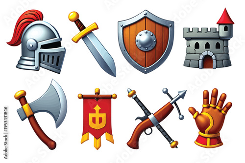 Medieval Knight and Castle Icons Collection