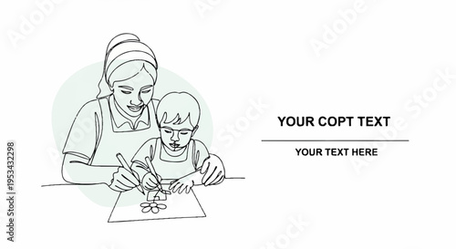 Woman and child drawing together creative learning educational activity art class parent child interaction childhood development