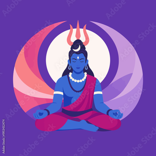 Shiva meditando en calma