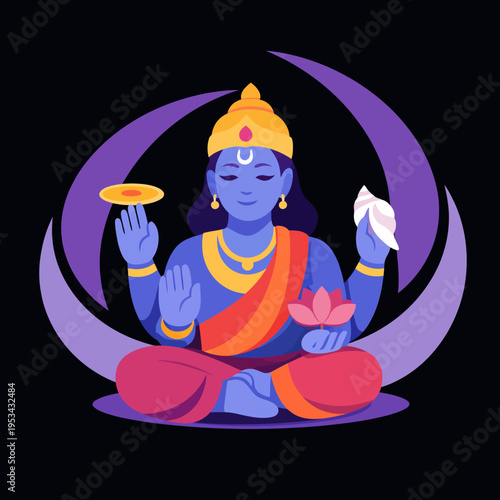 Señor Vishnu en meditación