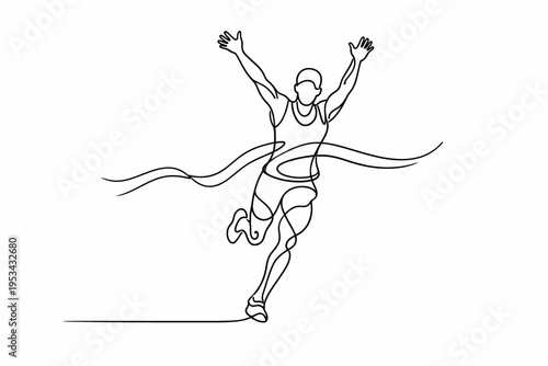 Atleta cruzando la meta triunfante