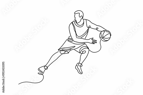Bilde på lerret basketball player performing a crossover dribble