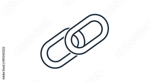Simple line icon of a chain link symbol representing connectivity hyperlink or partnership on a plain white background.