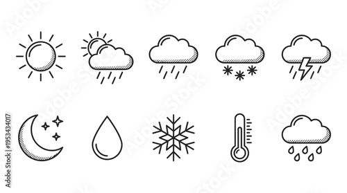 Weather icons for forecasting and climate symbols