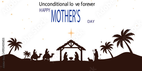 Mother's day nativity scene greeting