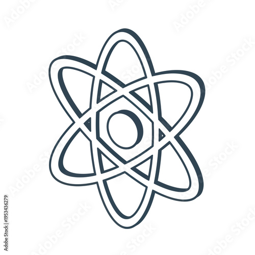 Simple Atom Symbol Illustration Design Element.