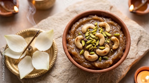 Singhare ka Halwa water chestnut pudding with nuts for Mahavir Jayanti bhog