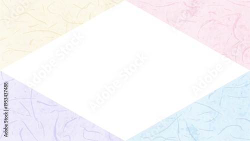 和紙風のフレーム、和風の背景素材、16:9サイズ