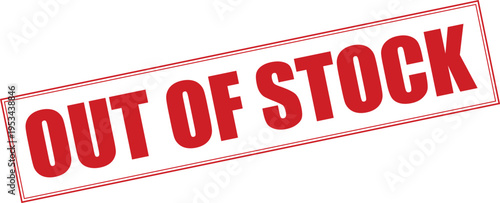 Out of Stock Stamp on White Background
