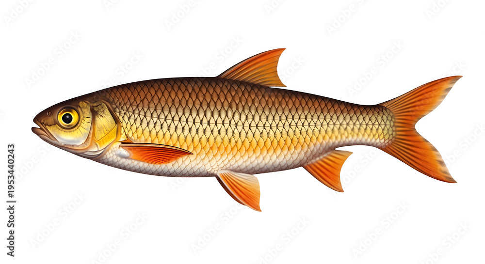 Fototapeta premium Golden fish isolated on transparent background