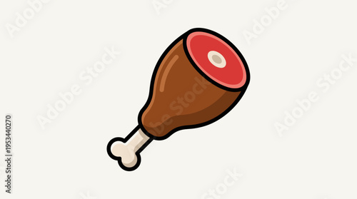 Cooked Meat Drumstick Vector Icon
