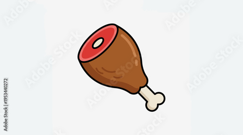 Cooked Meat Drumstick Vector Icon
