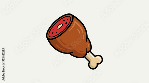 Cooked Meat Drumstick Vector Icon