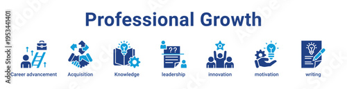 Professional Growth Icon Banner and Collection