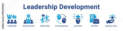 Leadership Development Icon Banner and Collection