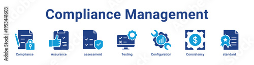 Compliance Management Icon Banner and Collection