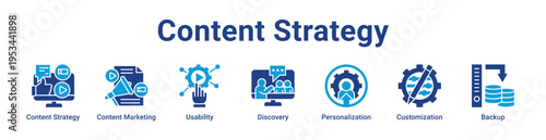Content Strategy Icon Banner and Collection