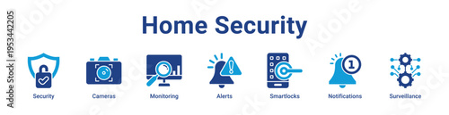 -Home Security Icon Banner and Collection