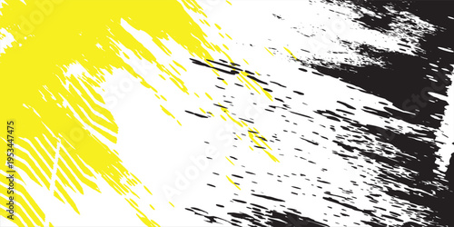 Konstfotografi Description:
Dynamic abstract background featuring energetic yellow and black brush strokes on a white base