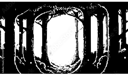 Enchanting Night Forest Pixel Art Vector with Moonlight and Fireflies