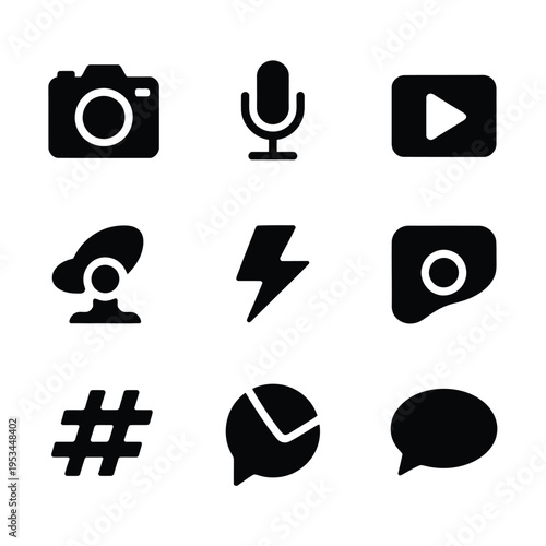 Social media and recording icons